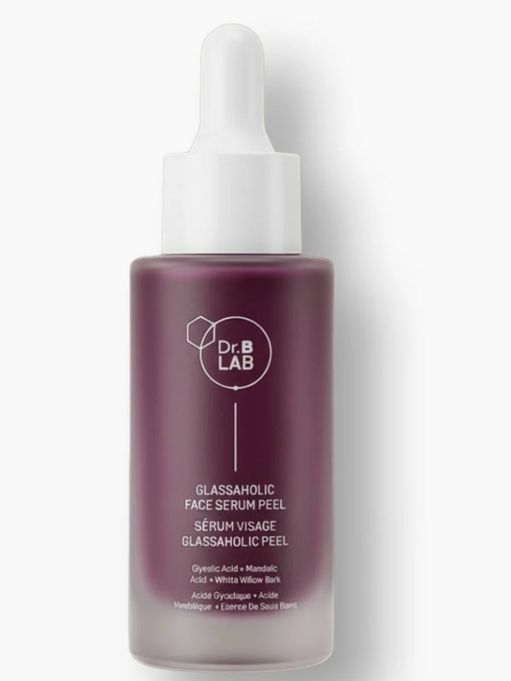 New Dr. Brandt Dr. B Lab Glassaholic Face Serum Peel Full Size White Purple OS